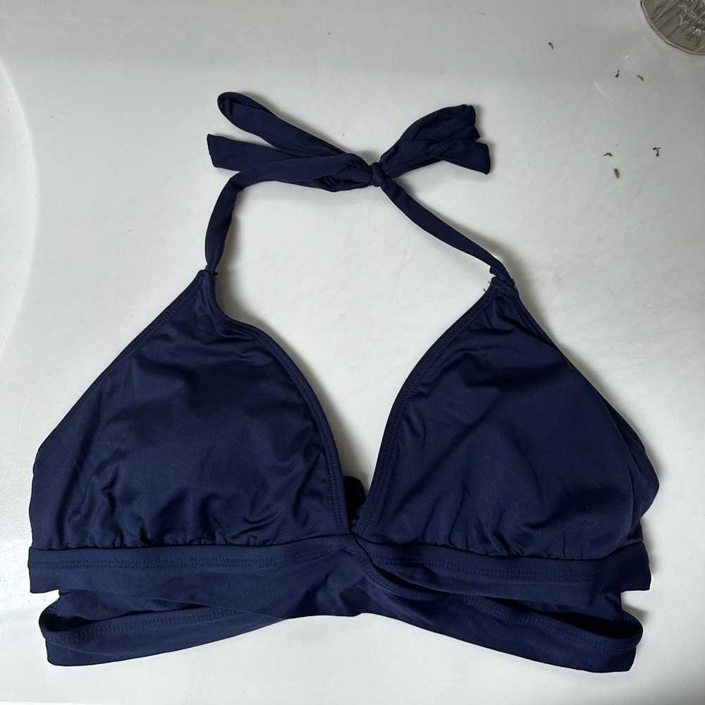Navy halter bikini top